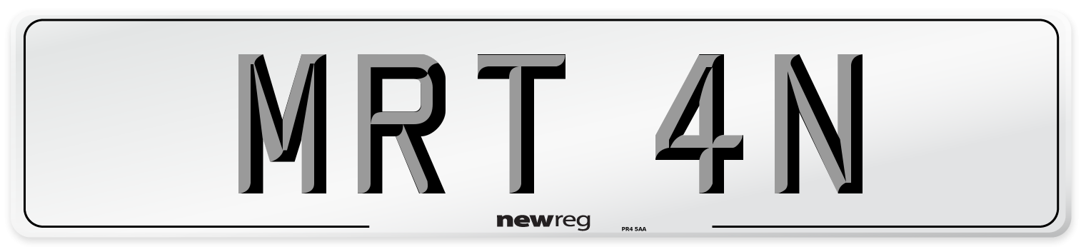 MRT 4N Number Plate from New Reg